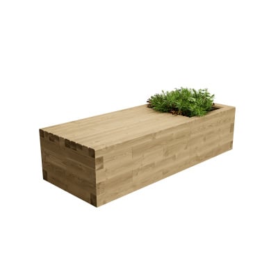 Contemporary Timber Planter Garden Bench / 1.875 x 0.75 x 0.45m
