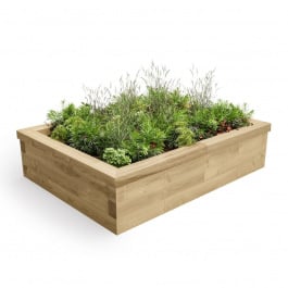 Short Rectangular Raised Bed / 1.5 x 1.125 x 0.35m | WoodBlocX