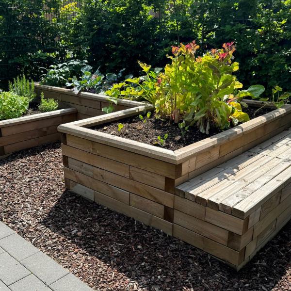 Planter bench for a communal garden