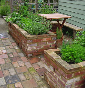 Brick raised bed